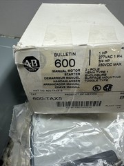 Allen-Bradley 600-TAX5 Manual Motor Starter Ser B 277VAC/230VDC 1/0.75 HP