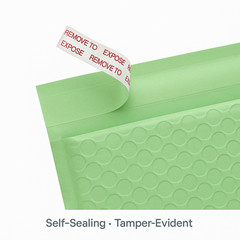 500 Green Ash Poly Bubble Mailers 6.5×10 Self Seal Envelopes (6.5×9 Usable) # 0