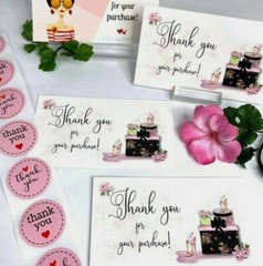 Thank You Business Card for Small Business, Fashion, Thank You Stickers