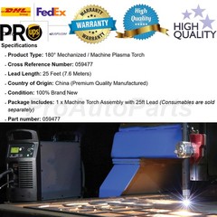 For 059477 Duramax 180?? Machine Plasma Torch 25ft 7.6m Powermax 65 85 105