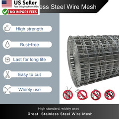 304 Stainless Steel Welded Wire Mesh 15.7in x 10ft 1/2 Hardware Cloth FROM USA