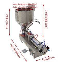 100-1000ml Pneumatic Paste Liquid Heating Filling Machine 1 Nozzle Piston Filler