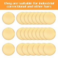 25 PCS 1 Inch Circle Solid Brass Tags Stamping Blanks Key Round Golden Hole