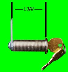 National Compx Cam Cabinet Lock 1 3/4 Length KEYED ALIKE Chrome Brass Antique