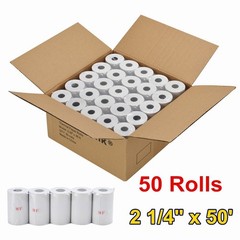 50-500 Rolls Case 2 1/4″ 57mm x 50′ Thermal Cash Register POS Receipt Paper New