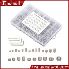 1500PCS Fully Threaded Hex Socket Set Screw Assortment Kit 304 Stainless Steel