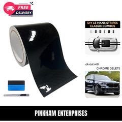 Chrome Delete Vinyl Wrap Kit High Gloss, Black Out Window & Door Trim 4In x 30Ft