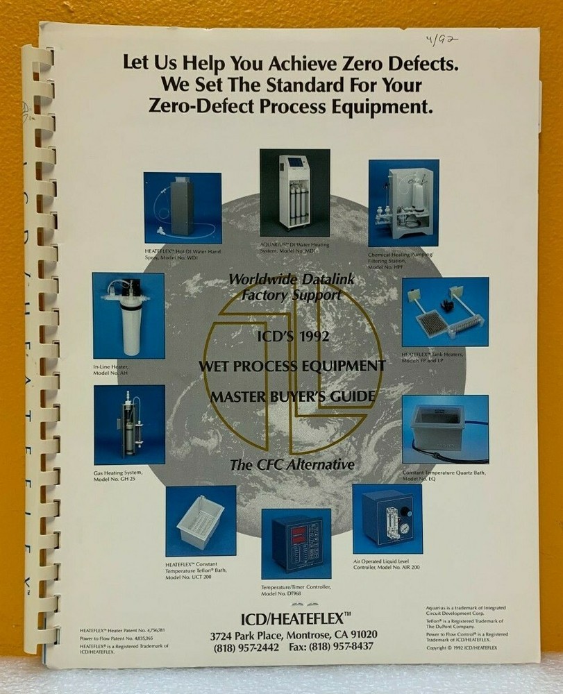 ICD / Heatflex 1992 Wet Process Equipment Master Buyer’s Guide (Catalog).