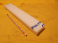 WHITE HDPE BAR polyethylene sheet machinable plastic stock 1″ x 2″ x 12″ LONG