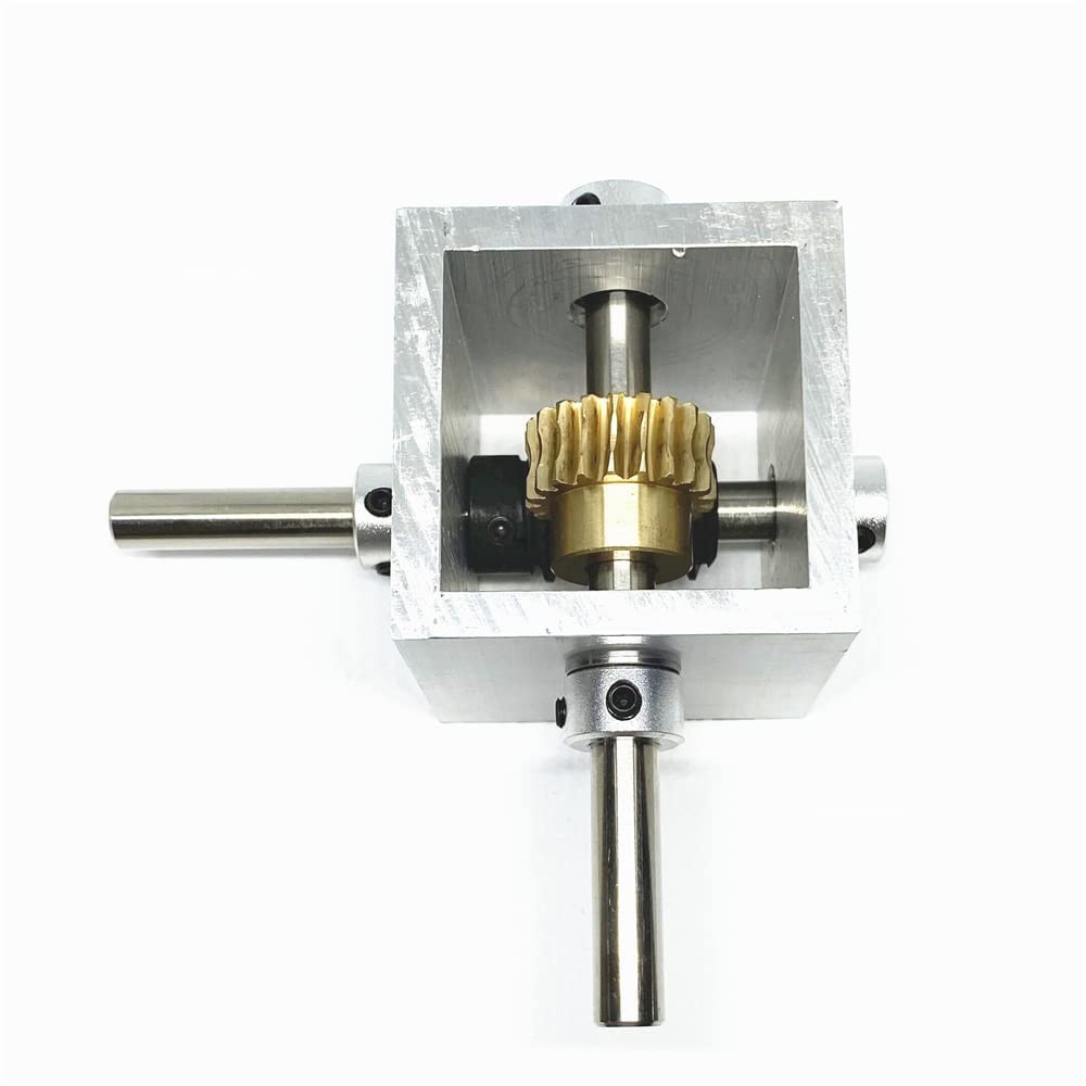 20:1 Right Angle Worm Gearbox 90° Angle Drive Steering Gear Reducer 20T Red