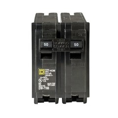 Circuit Breaker Square D 50 Amp 2 Pole Homeline Standard Trip Residential Black