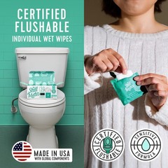 Flushable Wipes, Individually Wrapped, Travel Friendly, Unscented with Cucumber