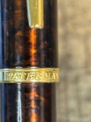 WATERMAN Carène Marine Amber Ballpoint Pen Gold Trim Blue Ink France