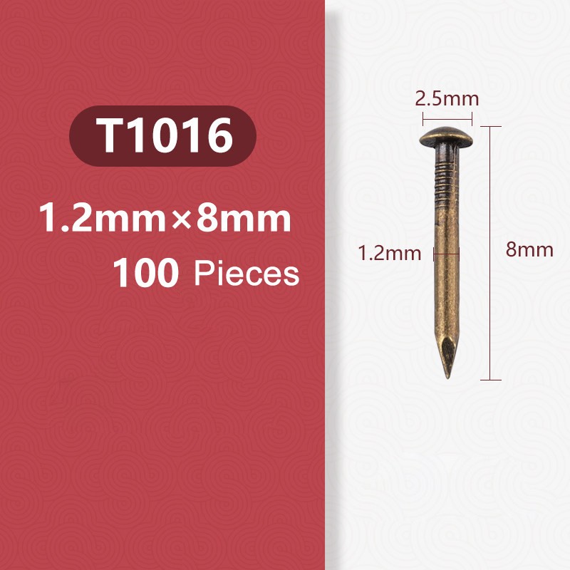 20-100PCS Small Mini Round Head Nail Pure Copper Brass Tack Dia1.2-2.8mm L8-55mm