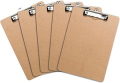 Letter Size Clipboards with Low Profile Clip (Set of 5) – Wood Clipboards Bulk