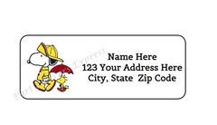 30 CARTOON BEAGLE RAINCOAT PERSONALIZED RETURN ADDRESS LABELS 1 in X 2.625 in