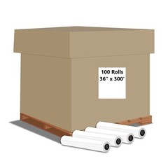 Alliance Wide Format Paper 36” x 300′, 92 Bright, 20lb – 100 Rolls with 2″ Core