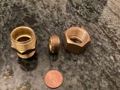 brass 1/2 NPT to 18 MM smooth pipe compression fitting adapter water plumbing