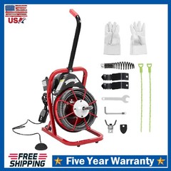 Drain Cleaner Machine ,75 Ft x 1/2 In Portable Electric Drain Auger Sewer Snake