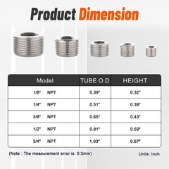 25Pcs Stainless Steel Pipe Plug Fittings Assortment Kit, 5 Sizes NPT Male