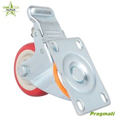 2Pcs Roating With Brake + 2Pcs Fixed Wheel 3″ Heavy-duty PU Casters Total 4Pack