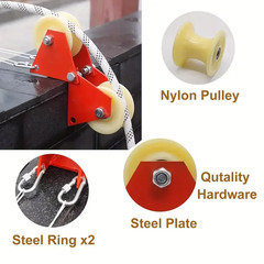 Heavy-Duty Foldable Manual Pulley System with Durable Metal Frame Labor-Saving