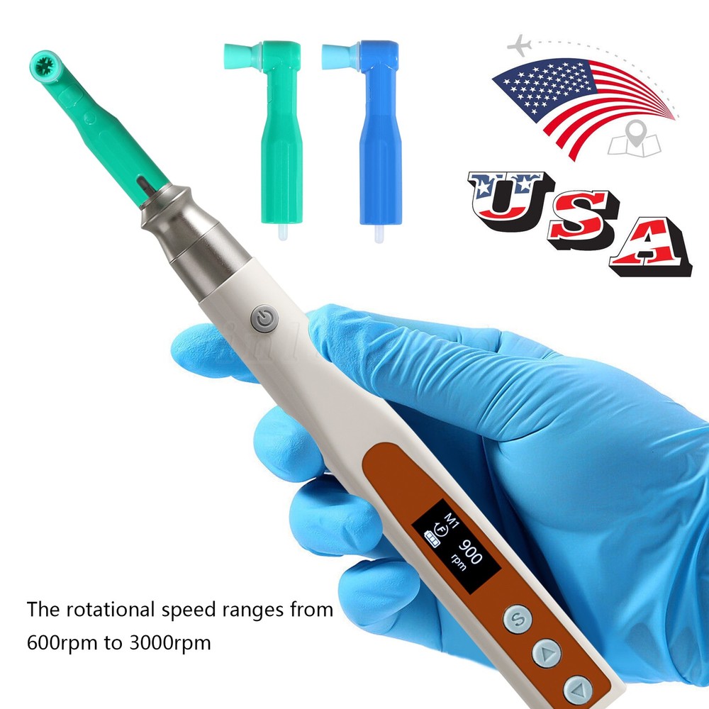 Dental Cordless Electric Hygiene Prophy Handpiece 360° Swivel + 2 Prophy Angles