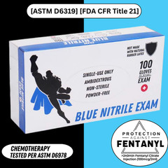 1000 Blue Nitrile Gloves 4 Mil Powder Free ( Non Latex Vinyl) 2XL