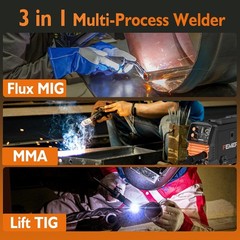 140A 3 in 1 MIG Welder,Flux Core, Mig/Lift Tig/Stick Welding Machine 110V Portab