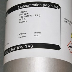 EXPIRES 05/2027 – Norco Calibration Gas Z105310PM32, 58 L, Hydrogen Sulfide & CO