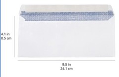 No #10 Peel and Self-Seal White Letter Mailing Envelopes Security 4-1/8 x 9-1/2