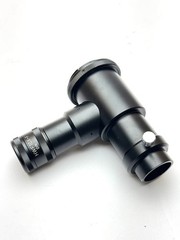 Nikon microscope photo adapter with right-angle HWF10X-F DIN focusing viewfinder