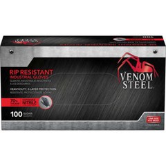 VENOM STEEL Rip Resistant Nitrile Industrial Gloves – One Size Fits Most – 100ct