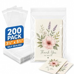 200ct Clear Resealable Cello Bags 3.5×5.5 Inch 1.4 Mil OPP For Treats Gifts Bake