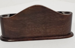 Vintage Desk Pen Card Holder Organizer Inlaid Mother of Pearl Teak Wood Vietnam