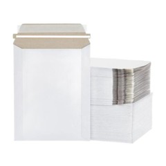 25 – 6×8 White Rigid Stay Flats Self-Seal Cardboard Envelope Mailers 6″x8″