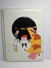 Vintage CARTOON NETWORK Letter Size Desk Folder Vinyl Padded DEXTER JOHNNY BRAVO