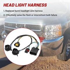 Chevy Silverado Headlight Wiring Harness 2007-2014 Red Wolf Socket Fit
