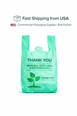 Biodegradable T-Shirt Grocery Shopping Bags Large 22×6.5×12 0.5 Mil Pick Qty