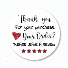 Thank You for your Purchase Please Leave a Review Labels Stickers Envelope Seals