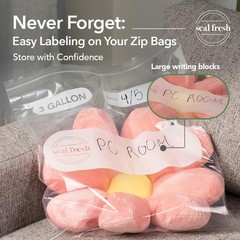 Seal Fresh 3 Gallon Large Plastic Storage Bags – 16 x 18 15 Count –
