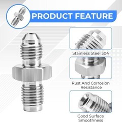 3AN Male to 3/8×24 Inverted Flare Brake Thread, Straight Male Fitting Adapter (1