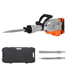 1700W Electric Demolition Jack Hammer 60J 1900 BPM Concrete Breaker 2 Chisels