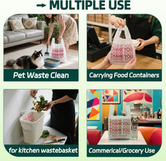 Medium Size 100 Count Plastic Bags with Handles, T-Shirt Bags, Thank You bags, S