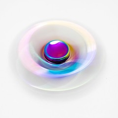 Rainbow Fidget Spinner – Metal Stainless Steel Figit Small, Color