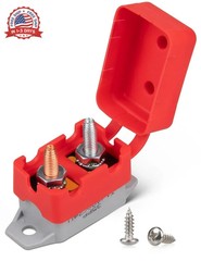 RED WOLF 40Amp Automatic Reset Circuit Breaker with Cover, DC 12V-24V Nylon Insu