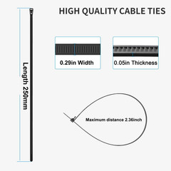 100 Pack Releasable Reusable Zip Ties Nylon Cable Heavy Duty Wire Self Locking