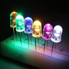 500-Pack 5mm LED Diode Lights Assorted Kit 5 Colors 20mA 2V 3V Round Transparent