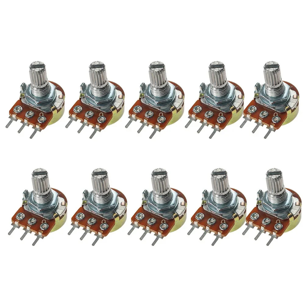 10PCS WH148 Potentiometer Shaft 15mm B1K 2K 5K 10K 20K 50K 100K 500K 1M Ohm 3Pin
