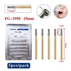 5X Dental Tungsten Steel Carbide Metal Cutting Burs For High Speed FG-1958 19 mm